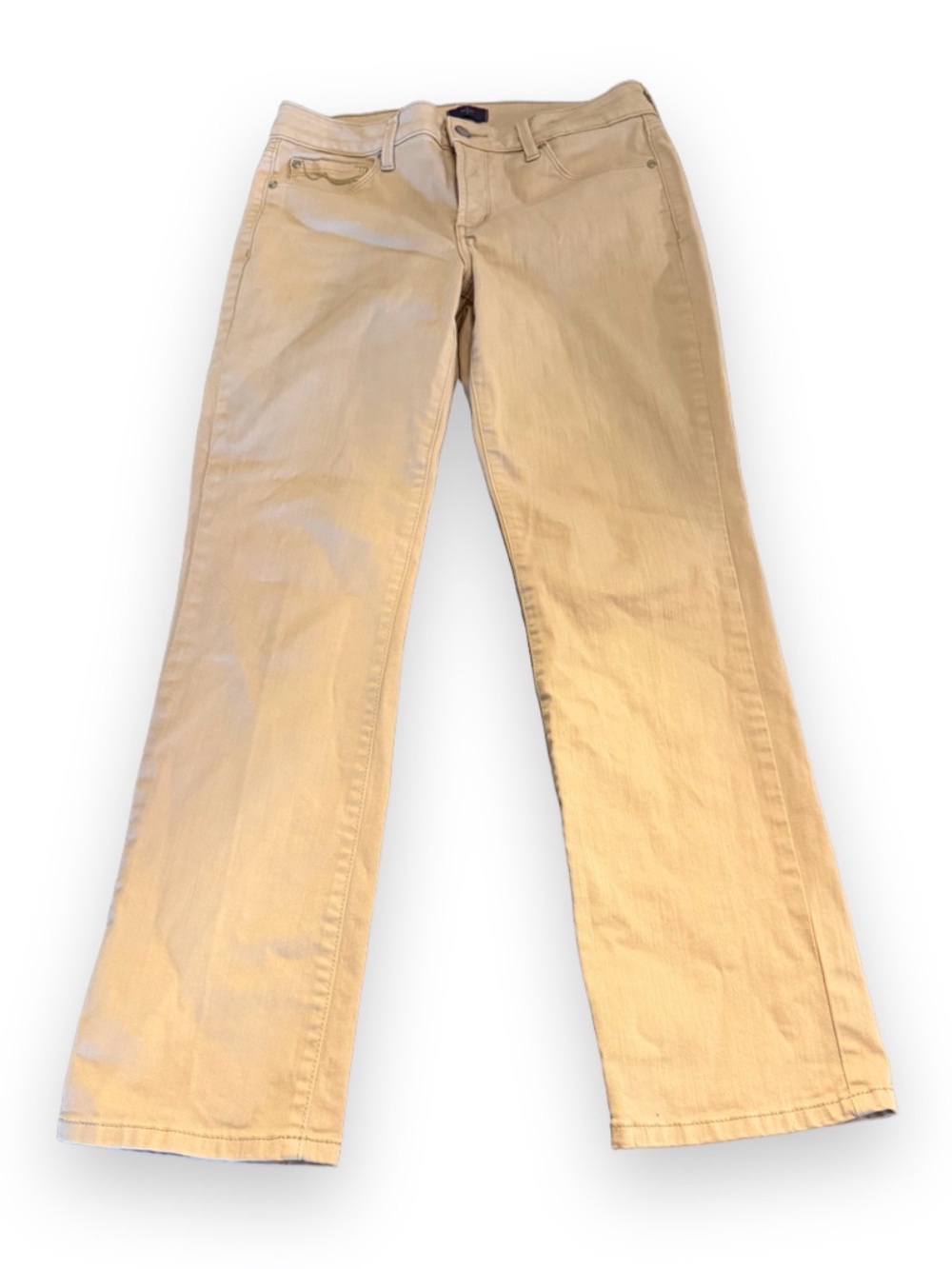 NYDJ Light Beige Straight-Leg Jeans
